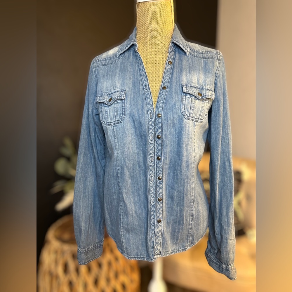 Vintage Anchor Blue Denim Blouse